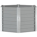 forhøjet plantekasse 129x129x77 cm galvaniseret stål grå