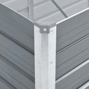 forhøjet plantekasse 129x129x77 cm galvaniseret stål grå