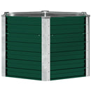 forhøjet plantekasse 129x129x77 cm galvaniseret stål grøn