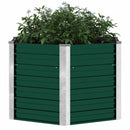 forhøjet plantekasse 129x129x77 cm galvaniseret stål grøn