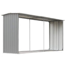 brændeskur til haven galvaniseret stål 330 x 92 x 153 cm grå