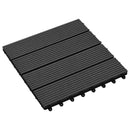 Terrasse Flise 11 pcs Sort 30 x 30 cm WPC
