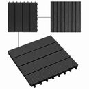 Terrasse Flise 11 pcs Sort 30 x 30 cm WPC
