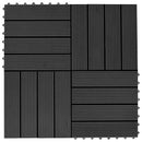 Terrasse Flise 11 pcs Sort 30 x 30 cm WPC
