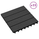 Terrasse Flise 11 pcs Sort 30 x 30 cm WPC