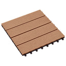 Terrasse Flise 11 pcs Teaktræ 30 x 30 cm WPC