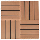 Terrasse Flise 11 pcs Teaktræ 30 x 30 cm WPC