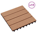 Terrasse Flise 11 pcs Teaktræ 30 x 30 cm WPC