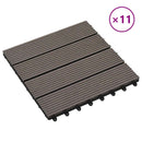 Terrasse Flise 11 pcs Mørk Brun 30 x 30 cm WPC