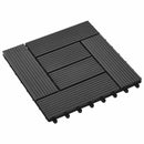 Terrasse Flise 11 pcs Sort 30 x 30 cm WPC