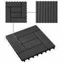 Terrasse Flise 11 pcs Sort 30 x 30 cm WPC