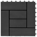 Terrasse Flise 11 pcs Sort 30 x 30 cm WPC