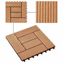 Terrasse Flise 11 pcs Teaktræ 30 x 30 cm WPC