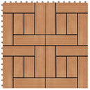 Terrasse Flise 11 pcs Teaktræ 30 x 30 cm WPC