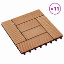 Terrasse Flise 11 pcs Teaktræ 30 x 30 cm WPC