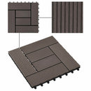 Terrasse Flise 11 pcs Mørk Brun 30 x 30 cm WPC