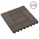 Terrasse Flise 11 pcs Mørk Brun 30 x 30 cm WPC