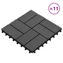 Terrasse Flise 11 pcs Grå 30 x 30 cm WPC