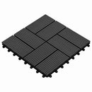 Terrasse Flise 11 pcs Sort 30 x 30 cm WPC