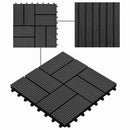 Terrasse Flise 11 pcs Sort 30 x 30 cm WPC