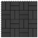 Terrasse Flise 11 pcs Sort 30 x 30 cm WPC