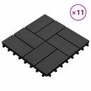 Terrasse Flise 11 pcs Sort 30 x 30 cm WPC
