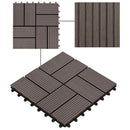 Terrasse Flise 11 pcs Mørk Brun 30 x 30 cm WPC