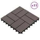 Terrasse Flise 11 pcs Mørk Brun 30 x 30 cm WPC