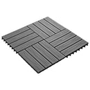 Terrasse Flise 3D-design 11 pcs Grå 30 x 30 cm WPC