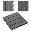 Terrasse Flise 3D-design 11 pcs Grå 30 x 30 cm WPC
