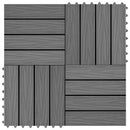 Terrasse Flise 3D-design 11 pcs Grå 30 x 30 cm WPC