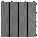Terrasse Flise 3D-design 11 pcs Grå 30 x 30 cm WPC