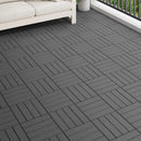 Terrasse Flise 3D-design 11 pcs Sort 30 x 30 cm WPC
