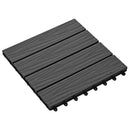 Terrasse Flise 3D-design 11 pcs Sort 30 x 30 cm WPC