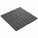Terrasse Flise 3D-design 11 pcs Sort 30 x 30 cm WPC