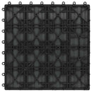 Terrasse Flise 3D-design 11 pcs Sort 30 x 30 cm WPC