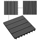 Terrasse Flise 3D-design 11 pcs Sort 30 x 30 cm WPC