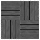Terrasse Flise 3D-design 11 pcs Sort 30 x 30 cm WPC