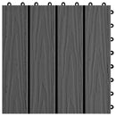 Terrasse Flise 3D-design 11 pcs Sort 30 x 30 cm WPC