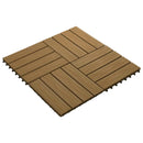 Terrasse Flise 3D-design 11 pcs Teaktræ 30 x 30 cm WPC