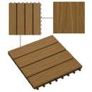 Terrasse Flise 3D-design 11 pcs Teaktræ 30 x 30 cm WPC