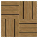 Terrasse Flise 3D-design 11 pcs Teaktræ 30 x 30 cm WPC