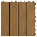 Terrasse Flise 3D-design 11 pcs Teaktræ 30 x 30 cm WPC