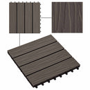 Terrasse Flise 3D-design 11 pcs Mørk Brun 30 x 30 cm WPC