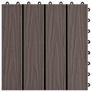 Terrasse Flise 3D-design 11 pcs Mørk Brun 30 x 30 cm WPC