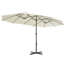 parasol 460x270 cm aluminiumsstang sandfarvet
