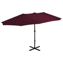 parasol 460x270 cm aluminiumsstang bordeauxrød