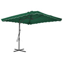 parasol 250x250 cm stålstang grøn