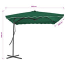 parasol 250x250 cm stålstang grøn