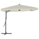 parasol 250x250 cm stålstang sandfarvet